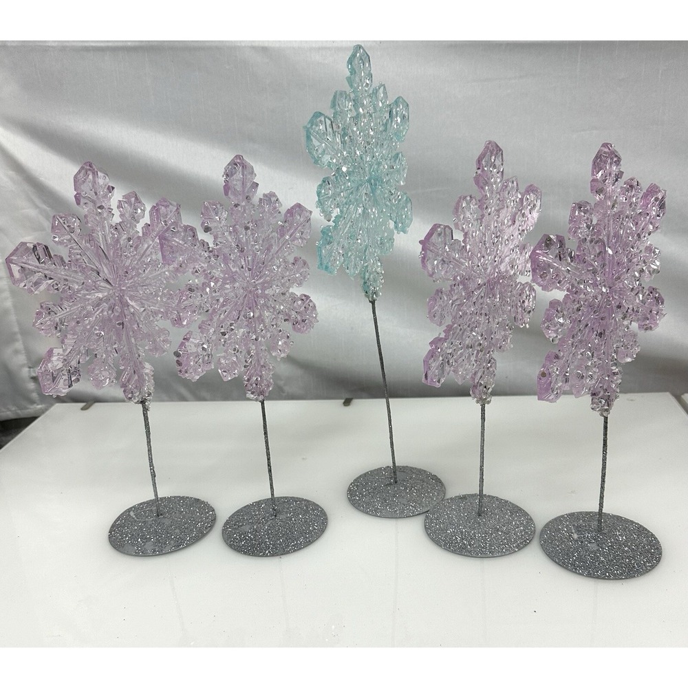 Decorative snowflakes with plastic and rhinestones party,Christmas NY Set of 5 - Picture 11 of 11